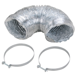 Flexible 4" by 5' Foil Duct with clamps  - ER110660
